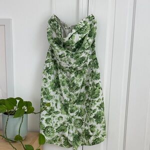 Abercrombie & Fitch Strapless Green Floral Romper